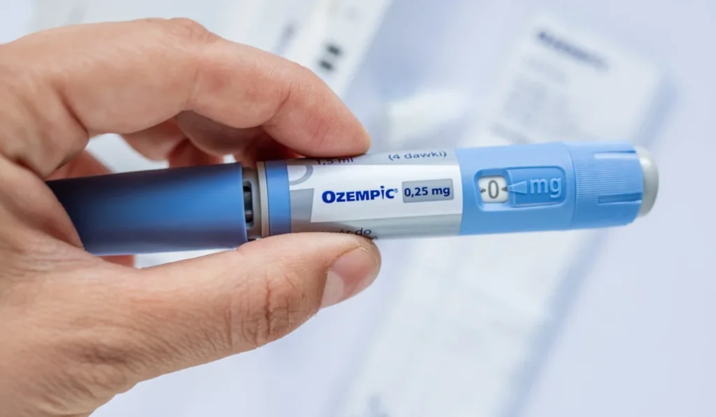 A closeup of Ozempic injection.