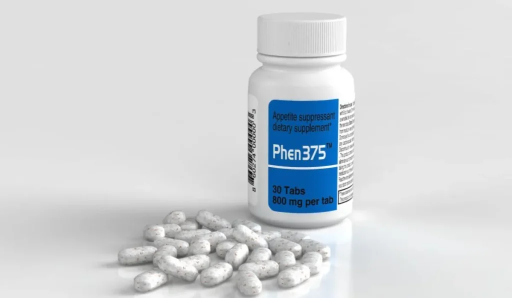 A bottle of Phen375.